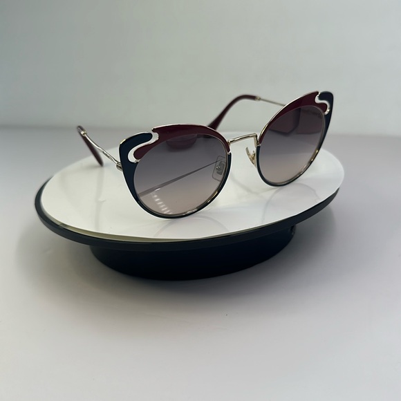 💯- New Authentic Miu Miu MU 57TS HB5GR0* 3N Metal Women Noir sunglasses - Picture 7 of 16